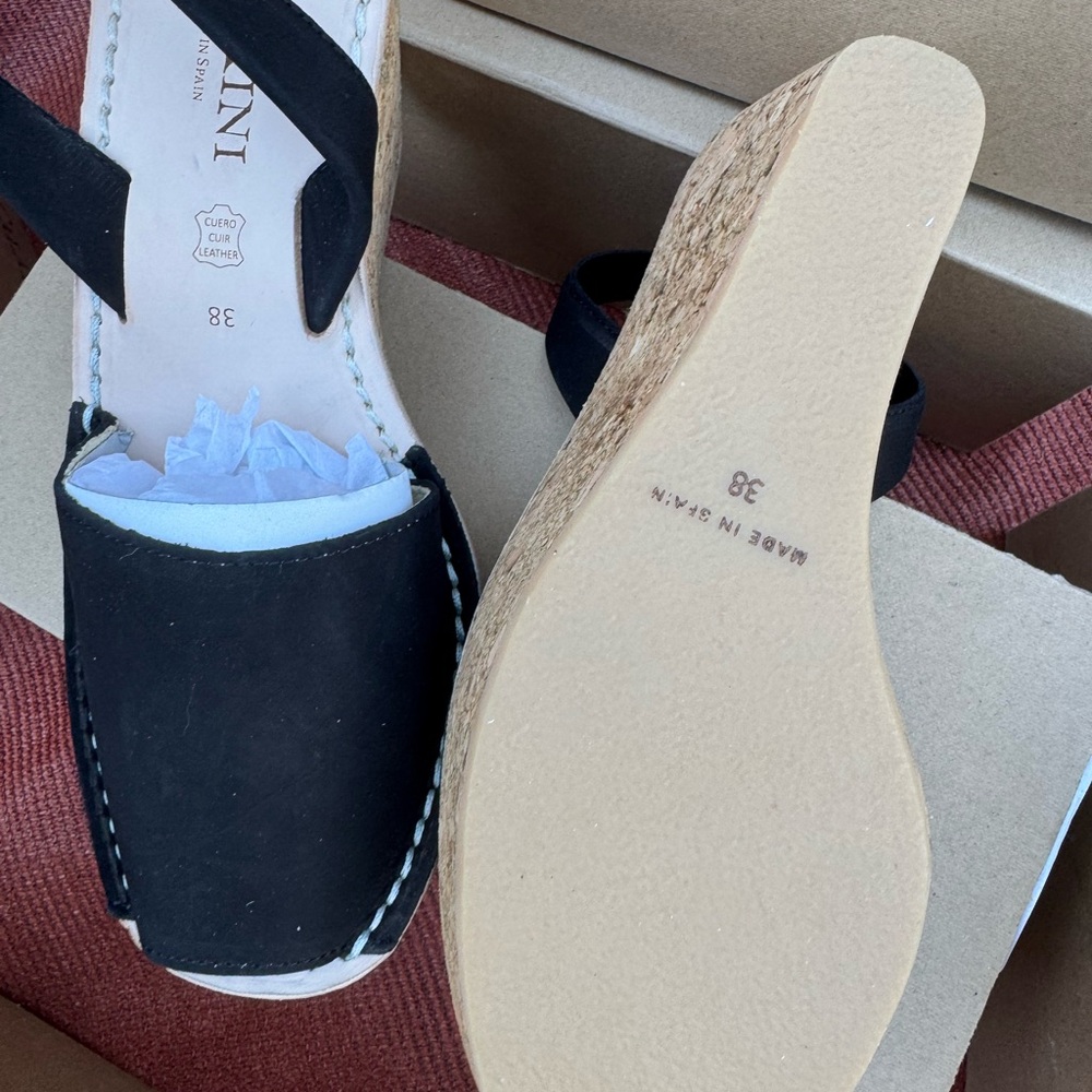 7.5/38 Spanish Sandles  cork wedge brand new never worn, - Picture 3 of 4